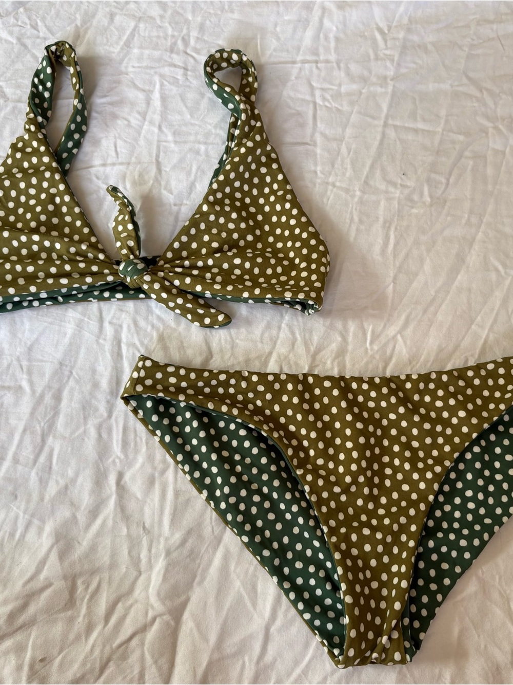 Reversible Green Polka Dot Bikini
